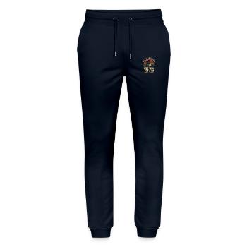 1976 Original Vintage Retro 1976 Anniversary - Stanley/Stella Mover Unisex Organic Jogging Trousers - navy - Front - Marisol (170cm) & Nik (191cm)