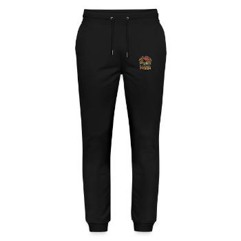 Die Legenden wurden im Dezember 2024 - 2024 geboren - Stanley/Stella Unisex Bio Jogginghose Mover  - Schwarz - Vorne - Marisol (170cm) & Nik (191cm)