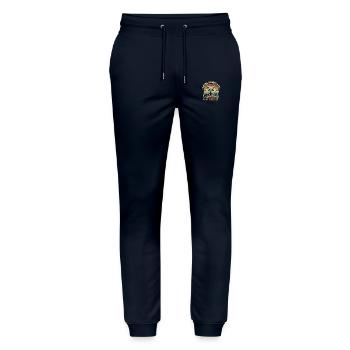1984 Komplettes Level-Geburtstagsgeschenk - 1984 - Stanley/Stella Unisex Bio Jogginghose Mover  - Navy - Vorne - Marisol (170cm) & Nik (191cm)