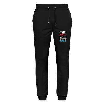 Italy Party Crew - Stanley/Stella Mover Unisex Organic Jogging Trousers - black - Front - Marisol (170cm) & Nik (191cm)