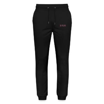 Jesus Blüte - Stanley/Stella Unisex Bio Jogginghose Mover  - Schwarz - Vorne - Marisol (170cm) & Nik (191cm)
