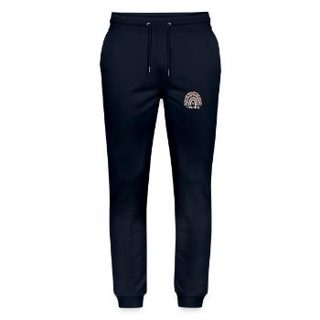 Komiker Regenbogenleopard Lustiger Komiker - Stanley/Stella Unisex Bio Jogginghose Mover  - Navy - Vorne - Marisol (170cm) & Nik (191cm)