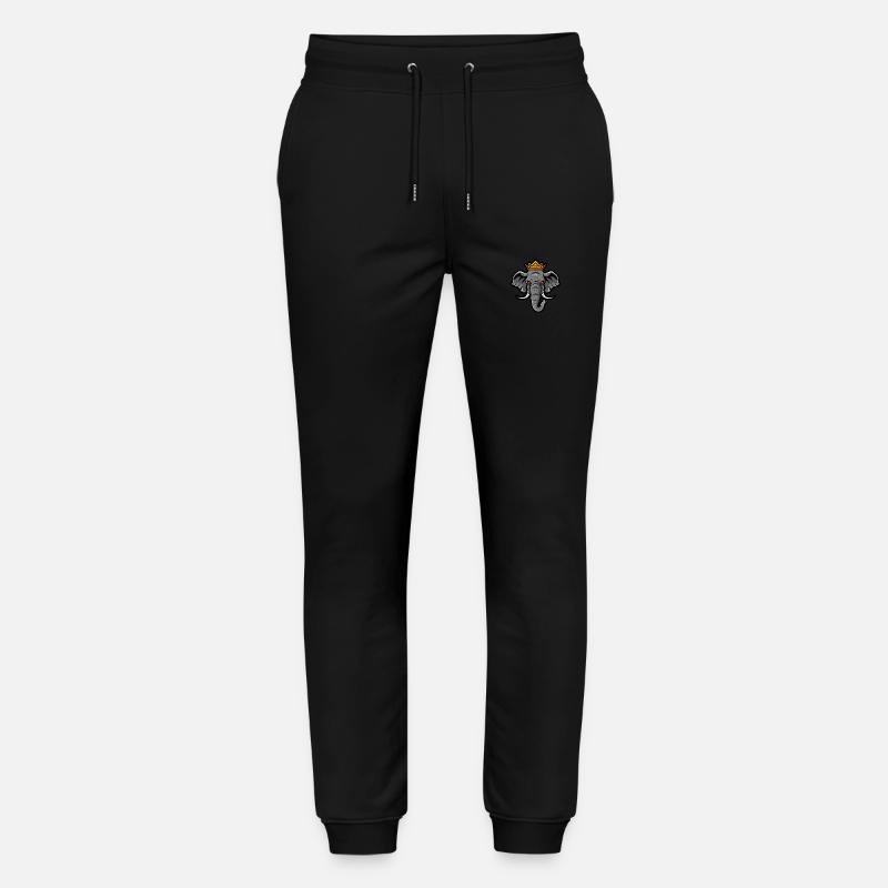 Elephant Head Crown - Stanley/Stella Mover Unisex Organic Jogging Trousers - black