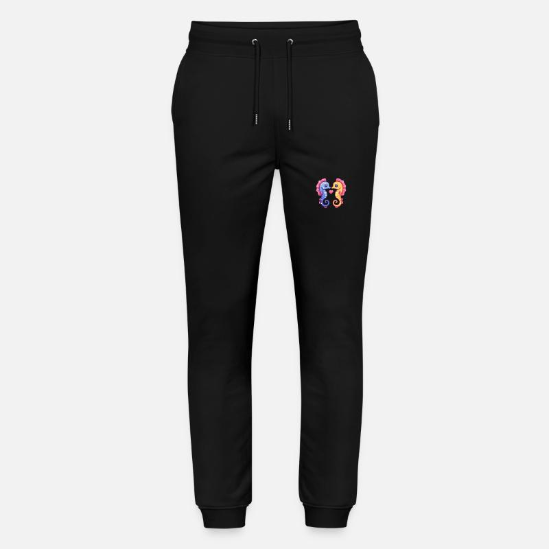Couple d’hippocampes amour Saint-Valentin - Pantalon de jogging bio MOVER Stanley/Stella unisexe - noir