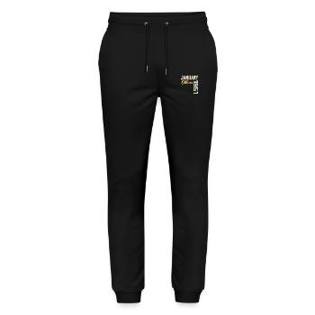 Geburtstagsgeschenk geboren im Januar 1951 - 1951 - Stanley/Stella Unisex Bio Jogginghose Mover  - Schwarz - Vorne - Marisol (170cm) & Nik (191cm)