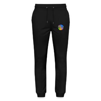 Farbenfrohe Giraffe - Stanley/Stella Unisex Bio Jogginghose Mover  - Schwarz - Vorne - Marisol (170cm) & Nik (191cm)