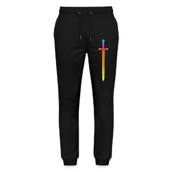 Schwert Magisch - Stanley/Stella Unisex Bio Jogginghose Mover  - Schwarz - Vorne - Marisol (170cm) & Nik (191cm)