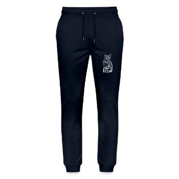 Cat ,Kitten white - Stanley/Stella Mover Unisex Organic Jogging Trousers - navy - Front - Marisol (170cm) & Nik (191cm)