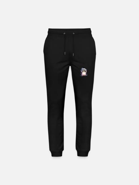 Cute Penguin Snowboard Winter Cartoon - Stanley/Stella Mover Unisex Organic Jogging Trousers - black