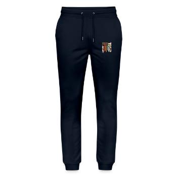January 1952 - 1952 January Birthday Gift - Stanley/Stella Mover Unisex Organic Jogging Trousers - navy - Front - Marisol (170cm) & Nik (191cm)