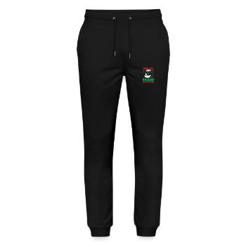 Santa Claus Fishing Christmas Party Christmas - Stanley/Stella Mover Unisex Organic Jogging Trousers - black - Front - Marisol (170cm) & Nik (191cm)
