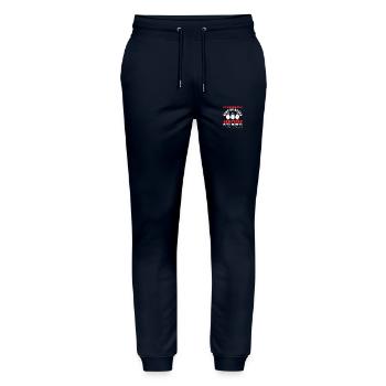 Santa Claus Christmas Daycare Educator - Stanley/Stella Mover Unisex Organic Jogging Trousers - navy - Front - Marisol (170cm) & Nik (191cm)