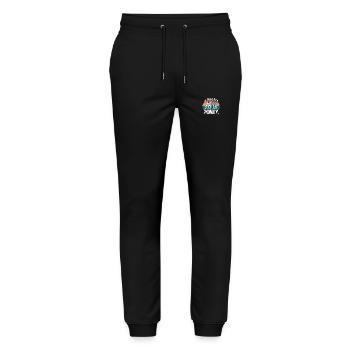 I can't I have Aqua Pony - Stanley/Stella Mover Unisex Organic Jogging Trousers - black - Front - Marisol (170cm) & Nik (191cm)