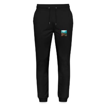 Coral reef - Stanley/Stella Mover Unisex Organic Jogging Trousers - black - Front - Marisol (170cm) & Nik (191cm)