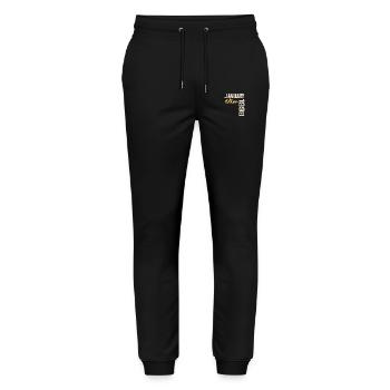Geburtstagsgeschenk Jahrgang Januar 1998 - 1998 - Stanley/Stella Unisex Bio Jogginghose Mover  - Schwarz - Vorne - Marisol (170cm) & Nik (191cm)