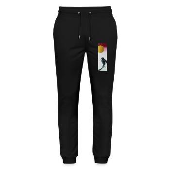 Origami-Rabe - Stanley/Stella Unisex Bio Jogginghose Mover  - Schwarz - Vorne - Marisol (170cm) & Nik (191cm)