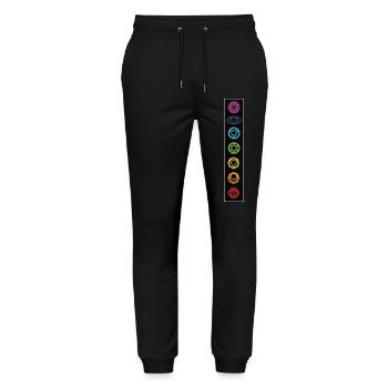 Yoga Meditation 7 Chakra - Stanley/Stella Mover Unisex Organic Jogging Trousers - black - Front - Marisol (170cm) & Nik (191cm)
