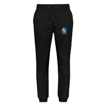 Jaguar Van Gogh Style - Stanley/Stella Unisex Bio Jogginghose Mover  - Schwarz - Vorne - Marisol (170cm) & Nik (191cm)