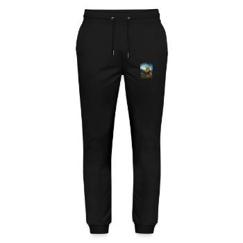 Lion, Van Gogh, Nuit Étoilée, Animal, Lions - Pantalon de jogging bio MOVER Stanley/Stella unisexe - noir - Devant - Marisol (170cm) & Nik (191cm)