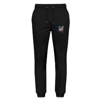 axolotl, van gogh, style, sternennacht - Stanley/Stella Unisex Bio Jogginghose Mover  - Schwarz - Vorne - Marisol (170cm) & Nik (191cm)