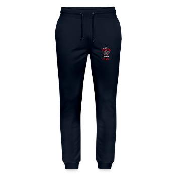Schützenverein Waffen Schützenkönig - Stanley/Stella Unisex Bio Jogginghose Mover  - Navy - Vorne - Marisol (170cm) & Nik (191cm)