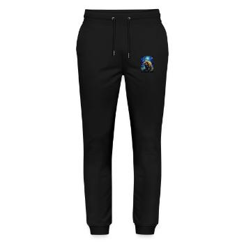 igel, van gogh, sternennacht, tier - Stanley/Stella Unisex Bio Jogginghose Mover  - Schwarz - Vorne - Marisol (170cm) & Nik (191cm)