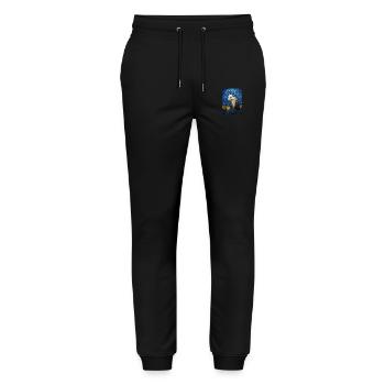 Opossum, Van Gogh, Starry Night, Animal - Stanley/Stella Mover Unisex Organic Jogging Trousers - black - Front - Marisol (170cm) & Nik (191cm)