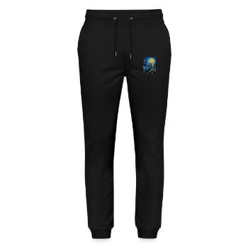 Parrot, Van Gogh, Starry Night, Animal, Bird - Stanley/Stella Mover Unisex Organic Jogging Trousers - black - Front - Marisol (170cm) & Nik (191cm)