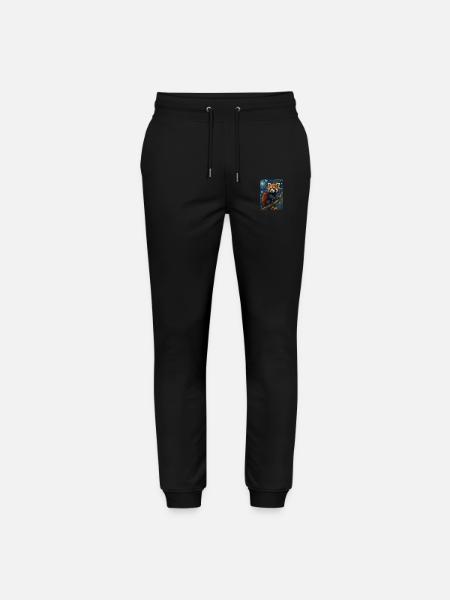 Red Panda, Van Gogh, Style - Stanley/Stella Mover Unisex Organic Jogging Trousers - black