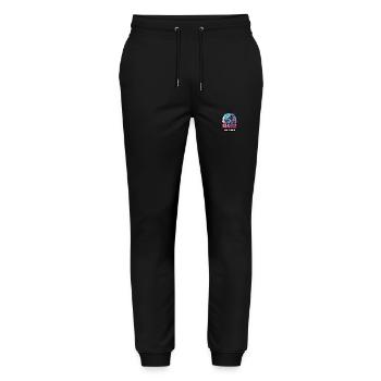 Malle Party Crew Holiday Saying - Stanley/Stella Mover Unisex Organic Jogging Trousers - black - Front - Marisol (170cm) & Nik (191cm)