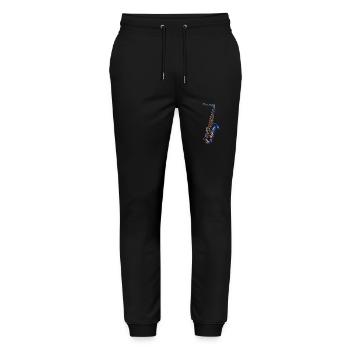 Saxophon - Stanley/Stella Unisex Bio Jogginghose Mover  - Schwarz - Vorne - Marisol (170cm) & Nik (191cm)