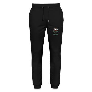 Weihnachtsmann Weihnachten Weihnachtsfest Elf - Stanley/Stella Unisex Bio Jogginghose Mover  - Schwarz - Vorne - Marisol (170cm) & Nik (191cm)