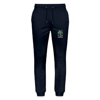 My Heart Is On Lock For Fishing Trips - Stanley/Stella Mover Unisex Organic Jogging Trousers - navy - Front - Marisol (170cm) & Nik (191cm)