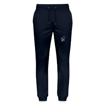 Brot Backen mit Sauerteig und Liebe - Stanley/Stella Unisex Bio Jogginghose Mover  - Navy - Vorne - Marisol (170cm) & Nik (191cm)