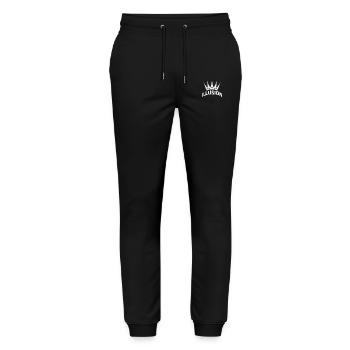 illusion (white logo) - Stanley/Stella Mover Unisex Organic Jogging Trousers - black - Front - Marisol (170cm) & Nik (191cm)
