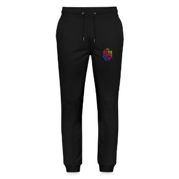 ibiza party crew bunt - Stanley/Stella Unisex Bio Jogginghose Mover  - Schwarz - Vorne - Marisol (170cm) & Nik (191cm)