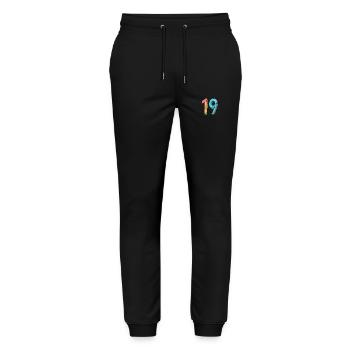 19 Number Comic - Stanley/Stella Mover Unisex Organic Jogging Trousers - black - Front - Marisol (170cm) & Nik (191cm)