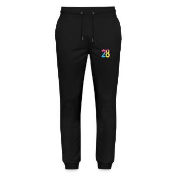 28 Number Comic - Stanley/Stella Mover Unisex Organic Jogging Trousers - black - Front - Marisol (170cm) & Nik (191cm)