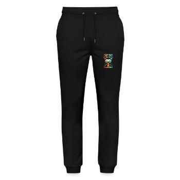 1. Klasse Schulanfang Grundschule Geschenk - Stanley/Stella Unisex Bio Jogginghose Mover  - Schwarz - Vorne - Marisol (170cm) & Nik (191cm)