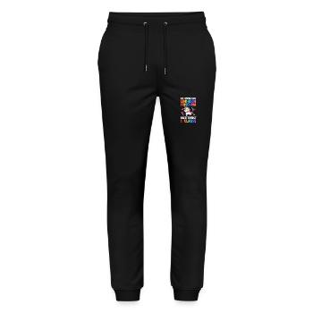 Unicorn Hairdresser First Grade School Enrollment - Stanley/Stella Mover Unisex Organic Jogging Trousers - black - Front - Marisol (170cm) & Nik (191cm)