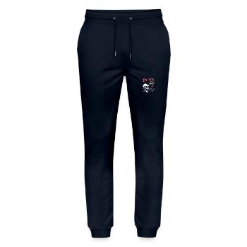 32 Jahre alt und immer noch Punk, Punks nicht tot, Punk - Stanley/Stella Unisex Bio Jogginghose Mover  - Navy - Vorne - Marisol (170cm) & Nik (191cm)