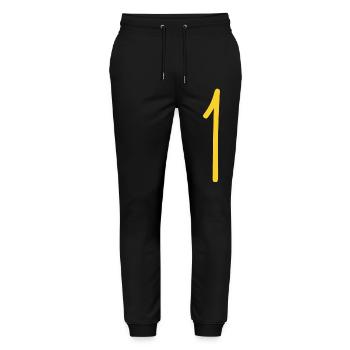 1 - Pantalon de jogging bio MOVER Stanley/Stella unisexe - noir - Devant - Marisol (170cm) & Nik (191cm)