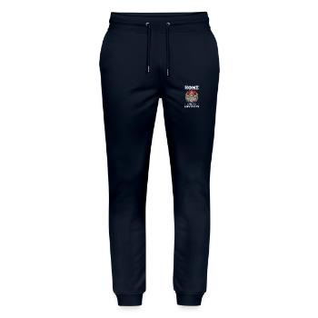 Chevalier Lance Noblesse - Pantalon de jogging bio MOVER Stanley/Stella unisexe - marine - Devant - Marisol (170cm) & Nik (191cm)