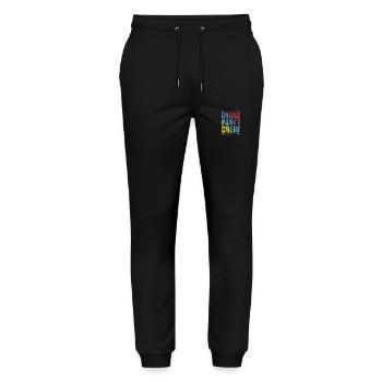 Greece Party Crew Colorful - Stanley/Stella Mover Unisex Organic Jogging Trousers - black - Front - Marisol (170cm) & Nik (191cm)