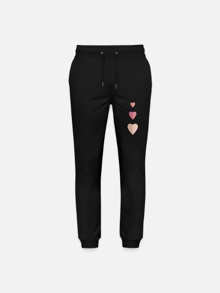3 Hearts - Stanley/Stella Mover Unisex Organic Jogging Trousers - black