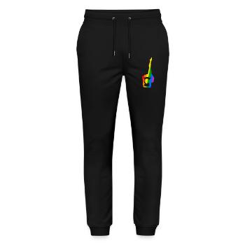 Colorful yoga in flexible pose - Stanley/Stella Mover Unisex Organic Jogging Trousers - black - Front - Marisol (170cm) & Nik (191cm)