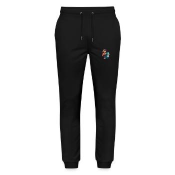 Fille avec compagnon amical - Pantalon de jogging bio MOVER Stanley/Stella unisexe - noir - Devant - Marisol (170cm) & Nik (191cm)