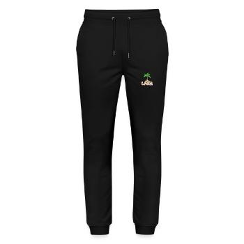 Geschenk für Lara - Stanley/Stella Unisex Bio Jogginghose Mover  - Schwarz - Vorne - Marisol (170cm) & Nik (191cm)