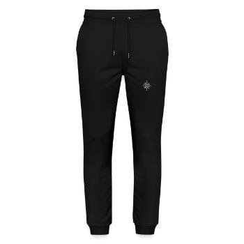 Compass icon - Stanley/Stella Mover Unisex Organic Jogging Trousers - black - Front - Marisol (170cm) & Nik (191cm)