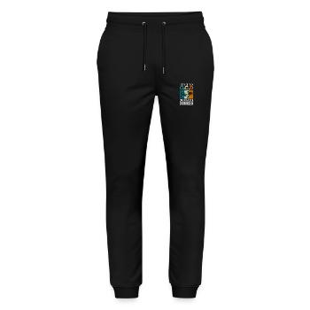 cows, cow spots, livestock, animal love - Stanley/Stella Mover Unisex Organic Jogging Trousers - black - Front - Marisol (170cm) & Nik (191cm)